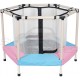 Εξάγωνο Τραμπολίνο Με Προστατευτικό Δίχτυ 122cm - Skorpion Wheels | Ροζ / Μπλε - 52848R